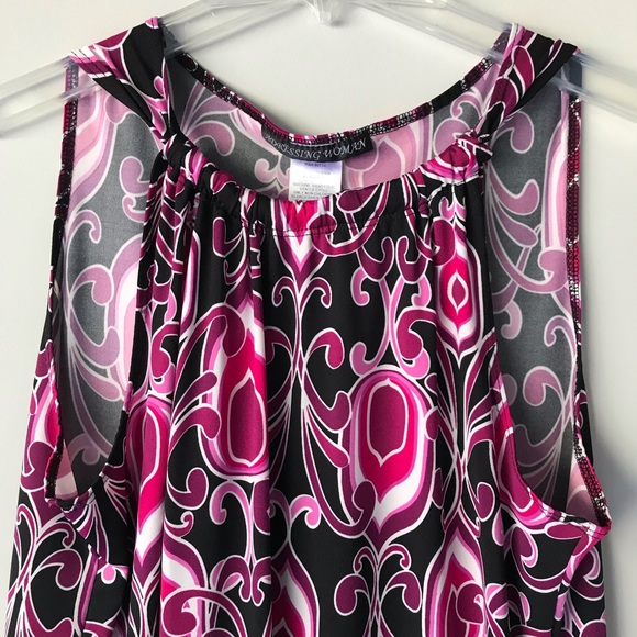 Adressing Woman Sleeveless Multi Damask Print Dress - Picture 3 of 4